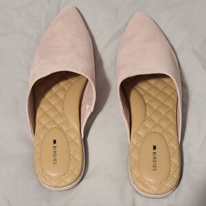 Birdies Pink Suede Slide Mules
